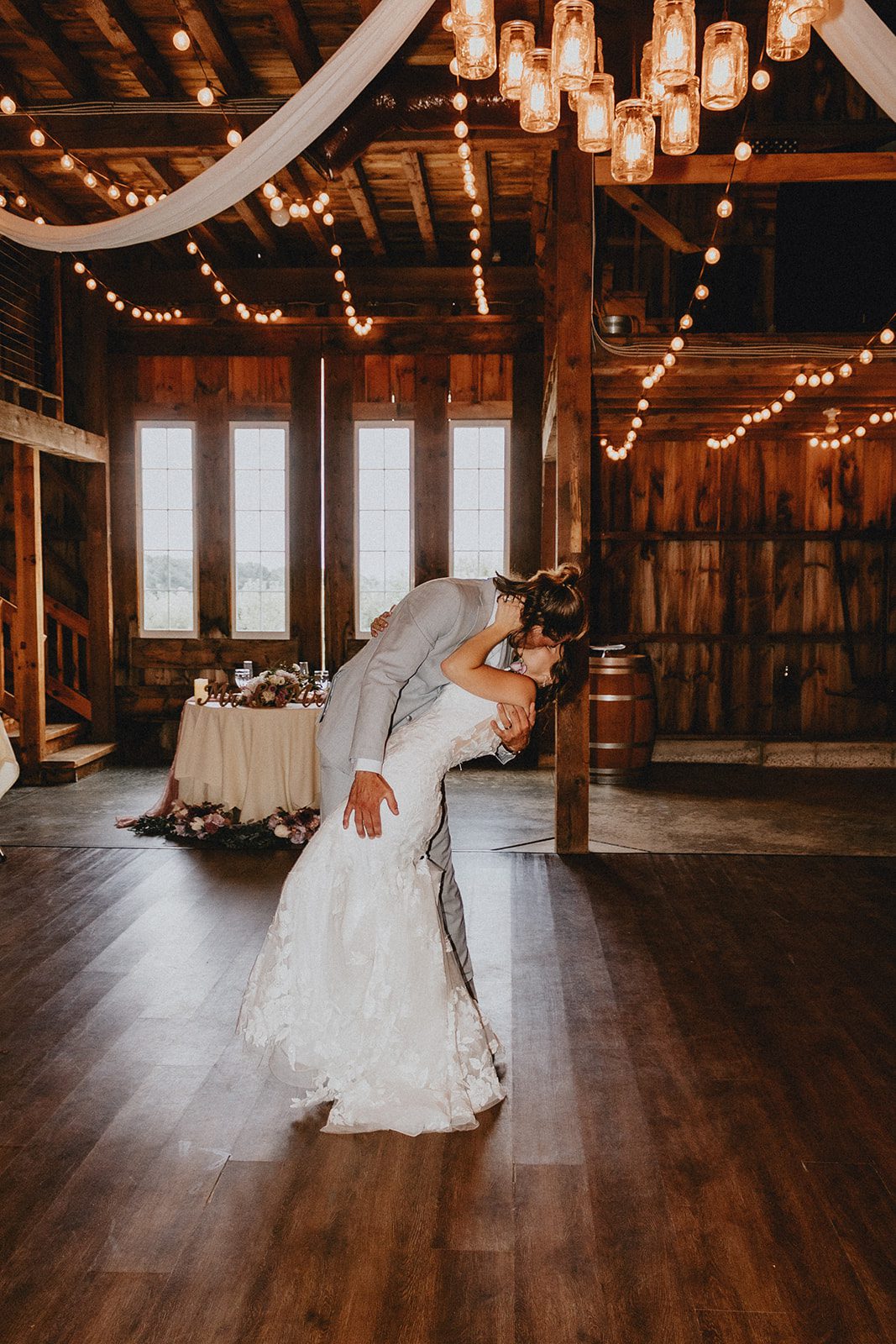 Couple dancing in the empty barn Couple dancing in the empty barn