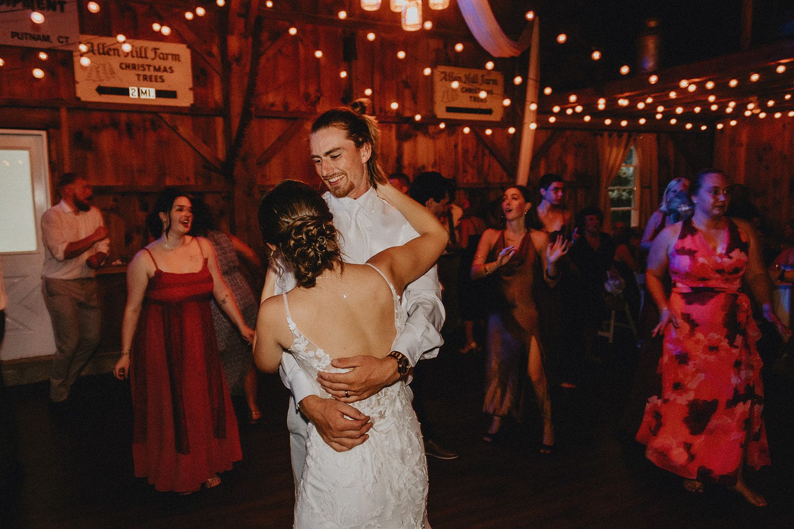 Groom spinning the bride on the dance floor Groom spinning the bride on the dance floor