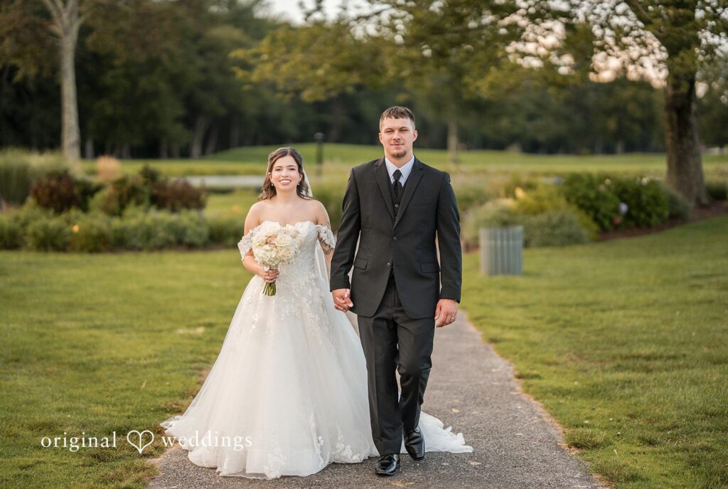 Emily + Angelo Stunning Portrait of couple at Alpine Country Club by Providence Wedding Photographers from Original Weddings.
