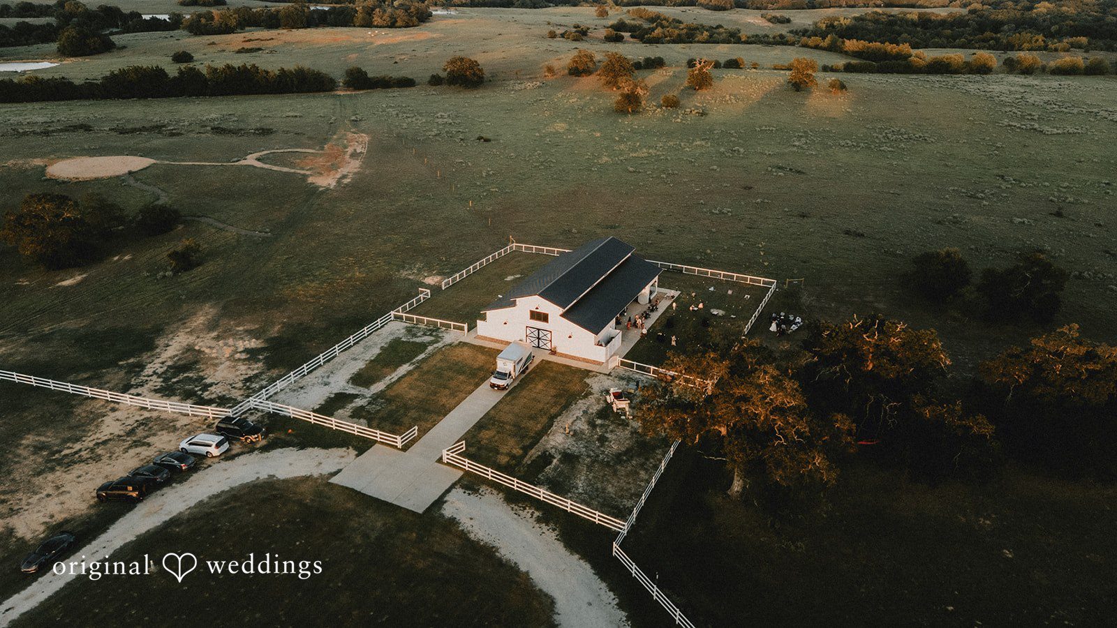 Briana + Joshua Aerial view of the venue at Always Timeless Barn