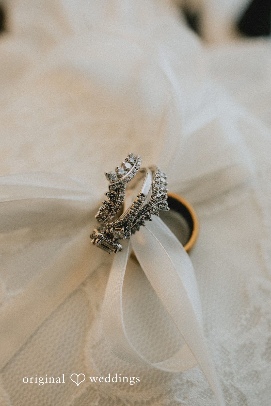 Briana + Joshua Wedding ring on fabric