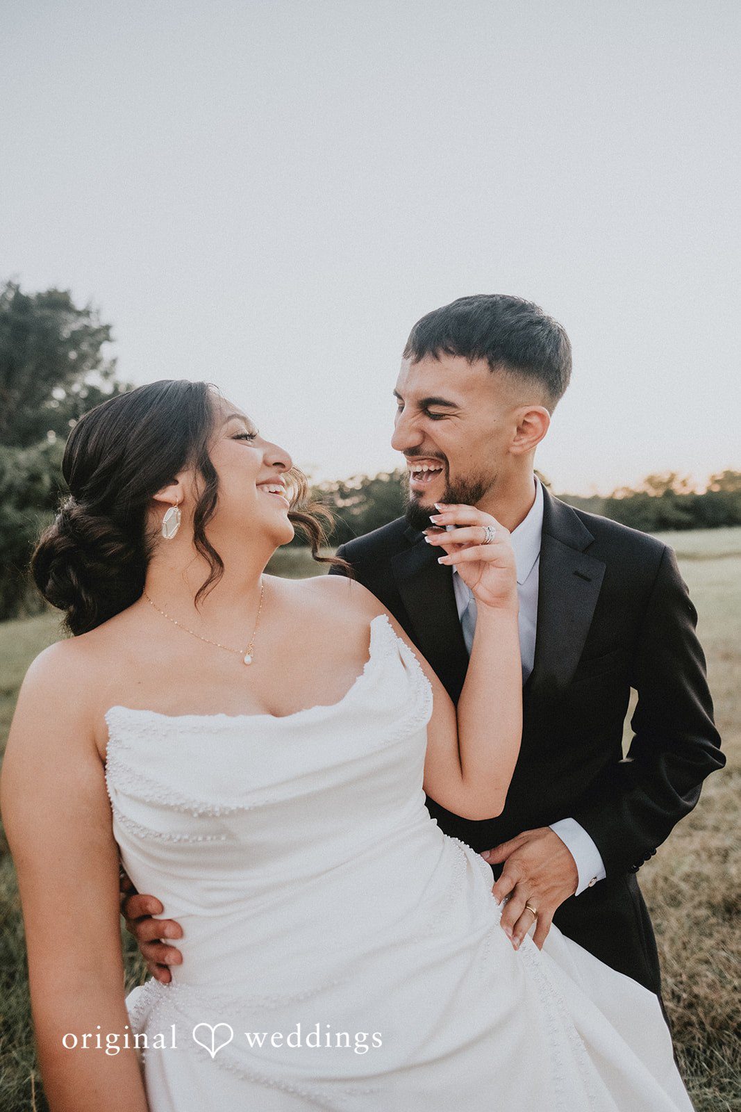 Briana + Joshua Groom smiling with the bride at Always Timeless Barn