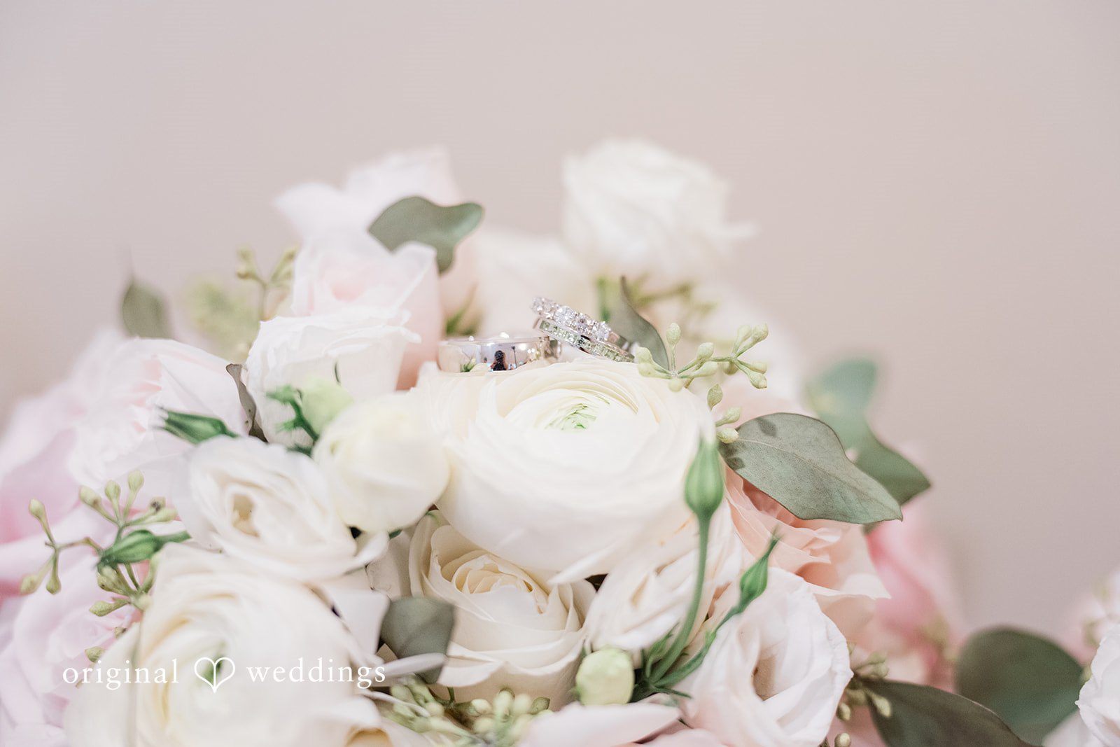 Jackie + Will White rose and peony bridal bouquet