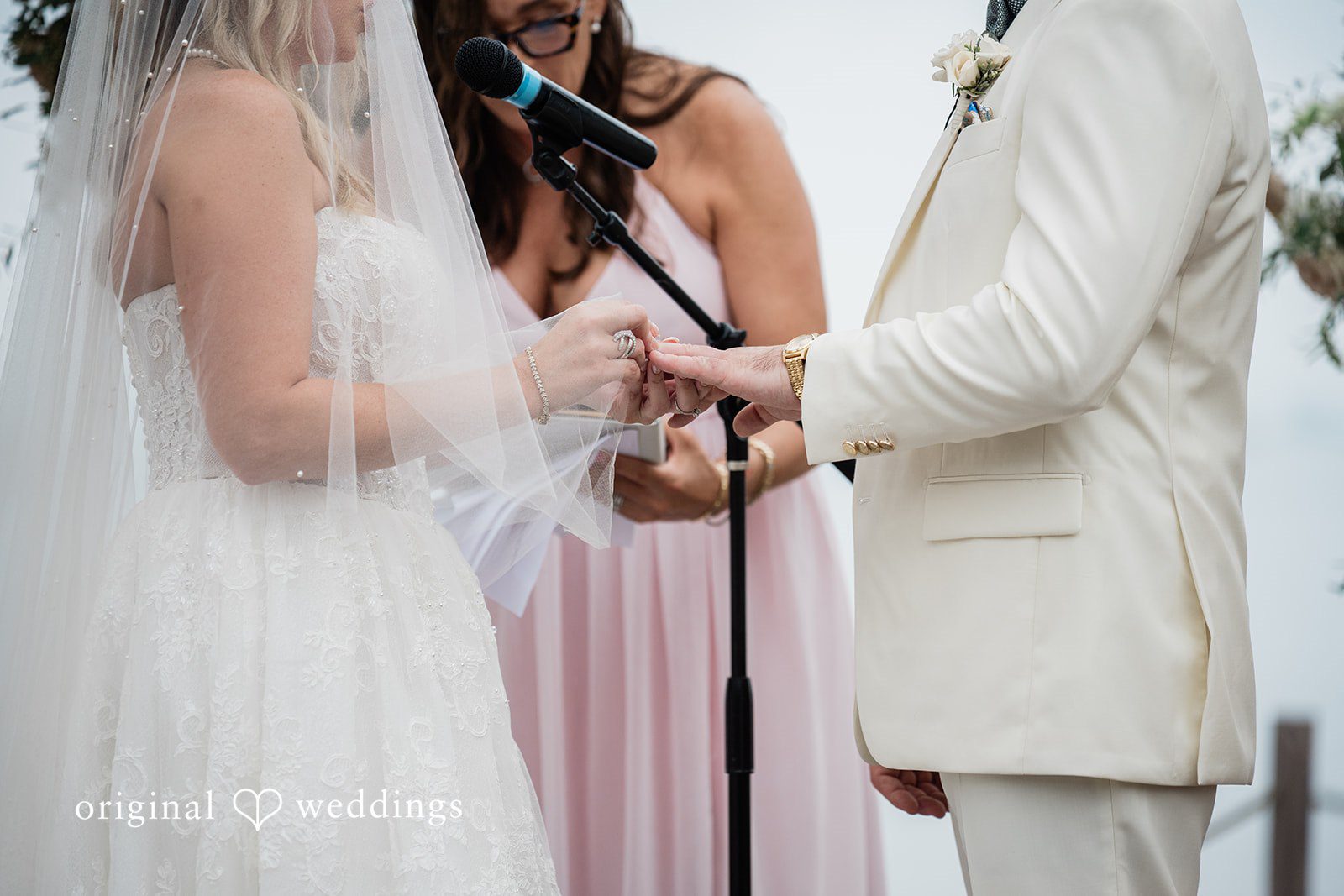 Jackie + Will Ring exchange during the wedding ceremony