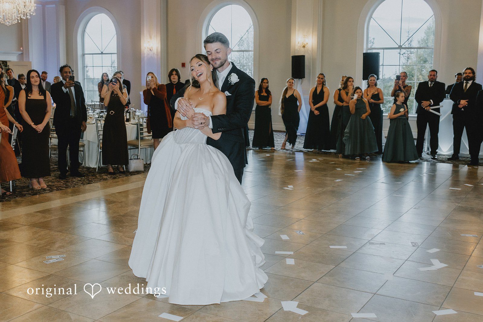 Emily + Max First dance with guests watching