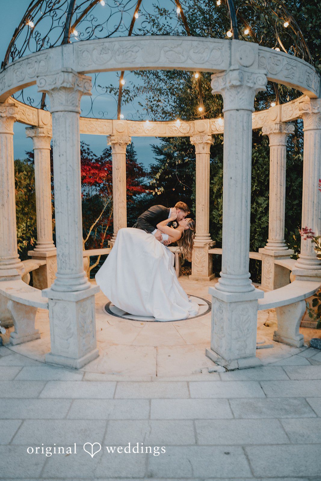 Emily + Max Emily inside the white garden gazebo
