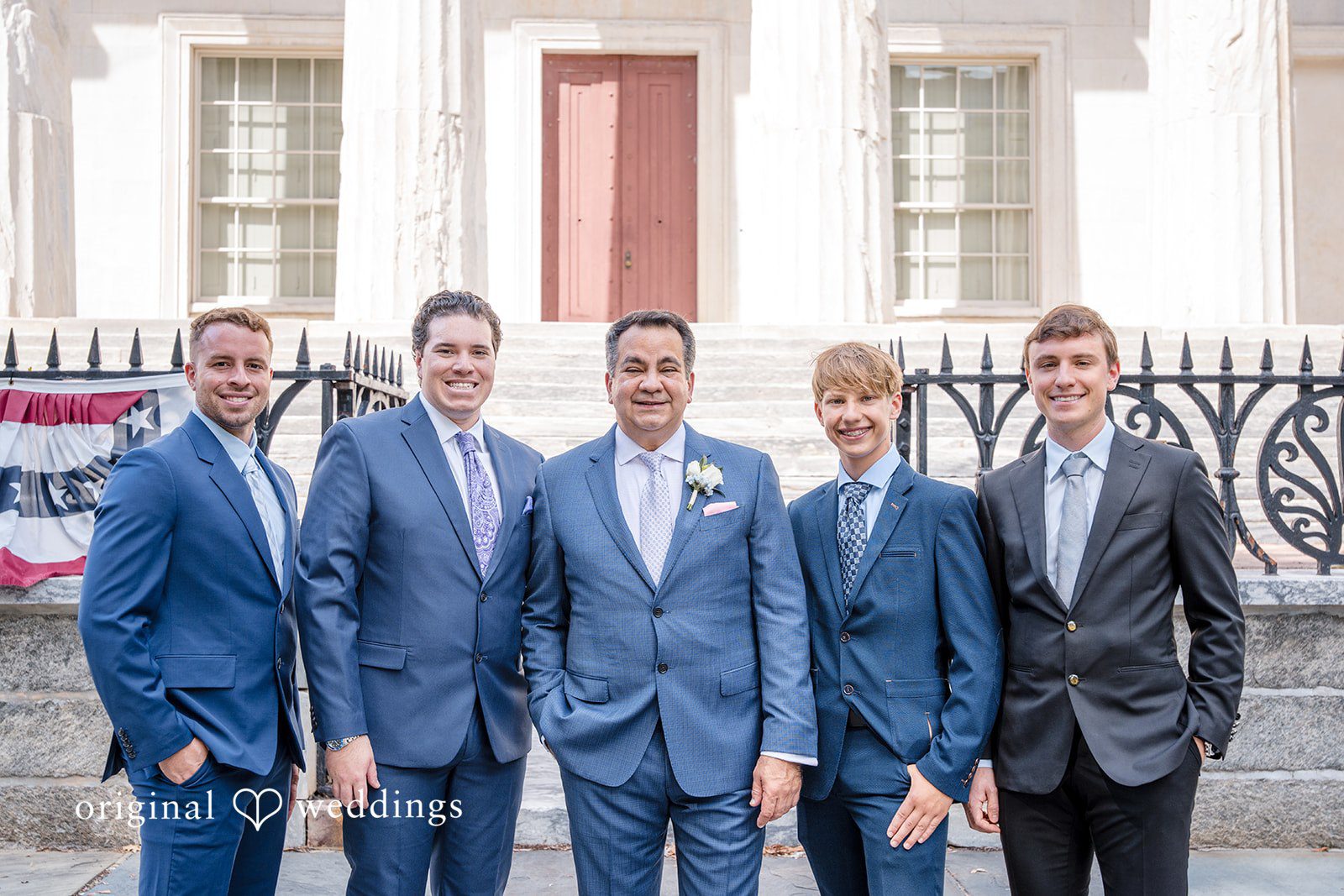 Alexandra + John Groom with his groomsmen at Barclay Prime
