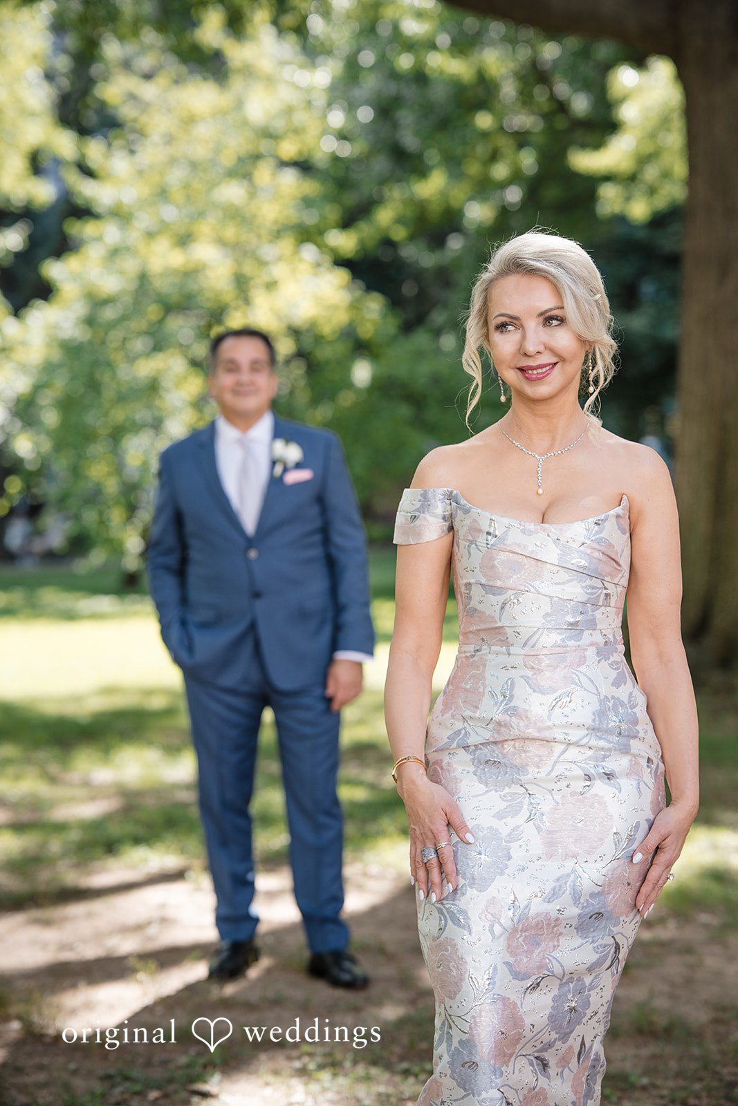 Alexandra + John Bride and groom posing in the park
