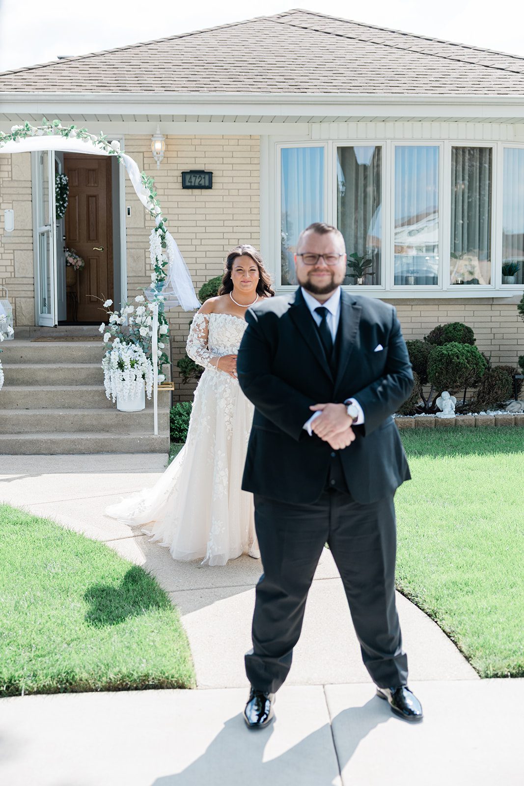 Groom waiting outside before the ceremony