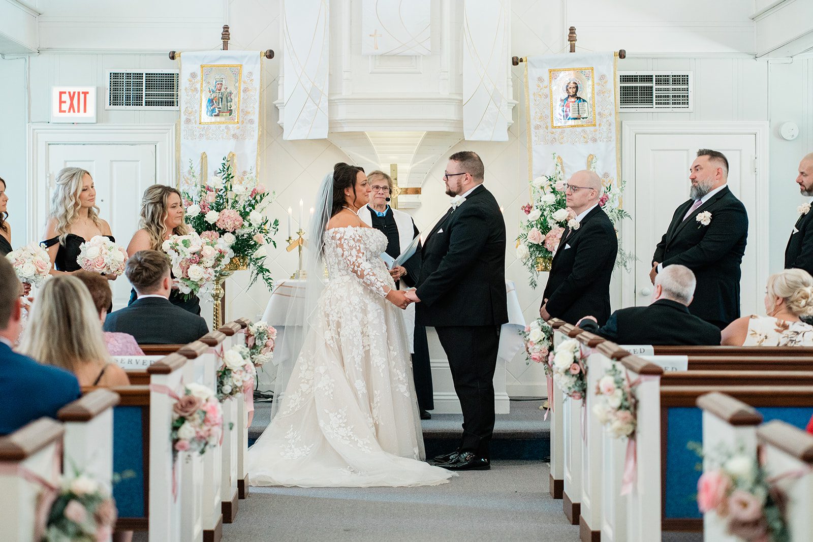 Couple at the altar during the church ceremony