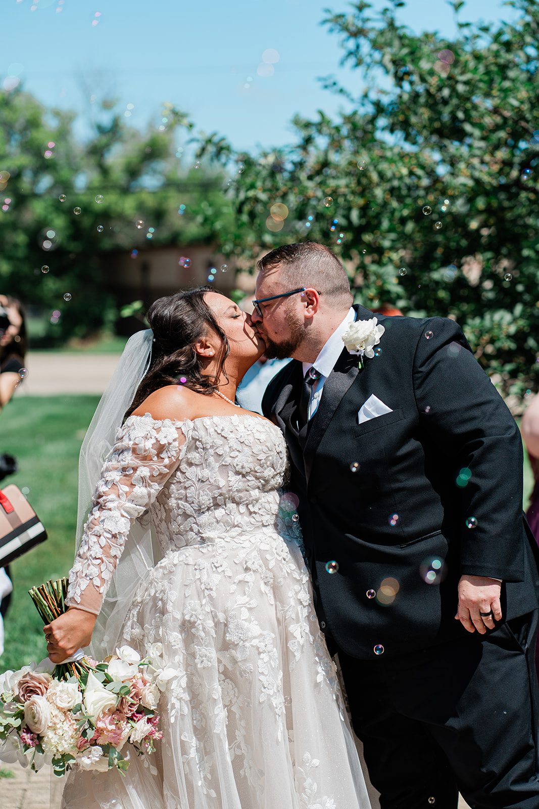 Bride and groom sharing a quiet moment