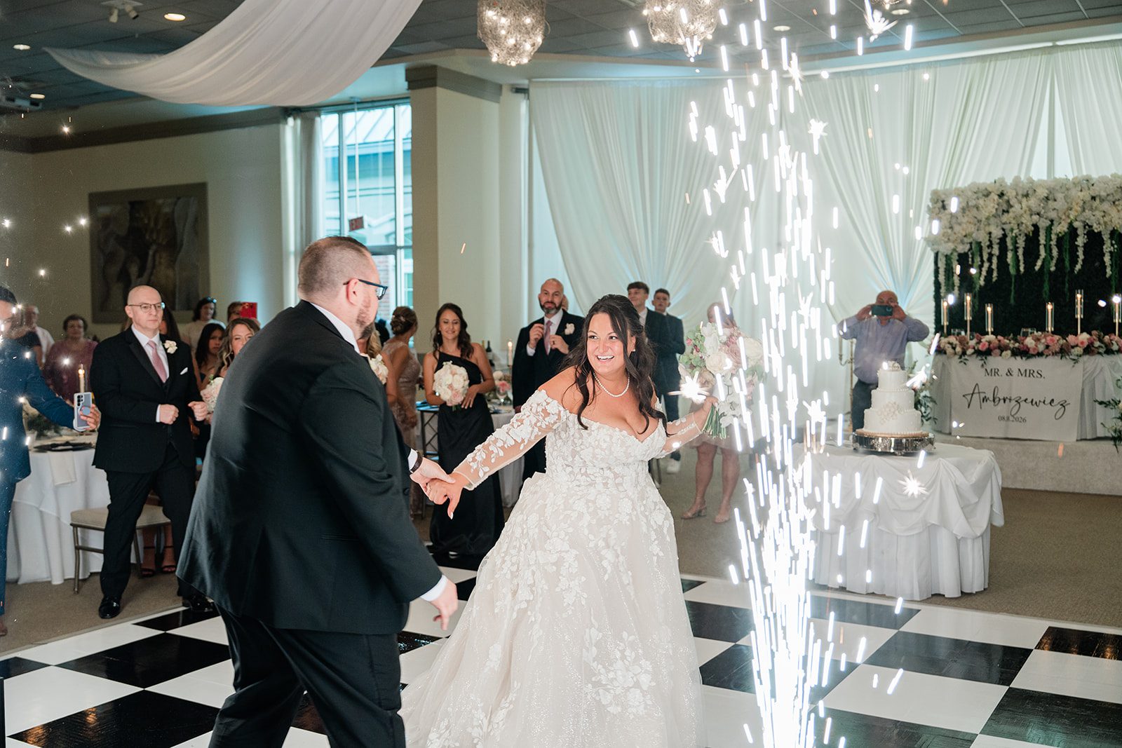 Grand entrance with sparklers at Belvedere & Co. Events