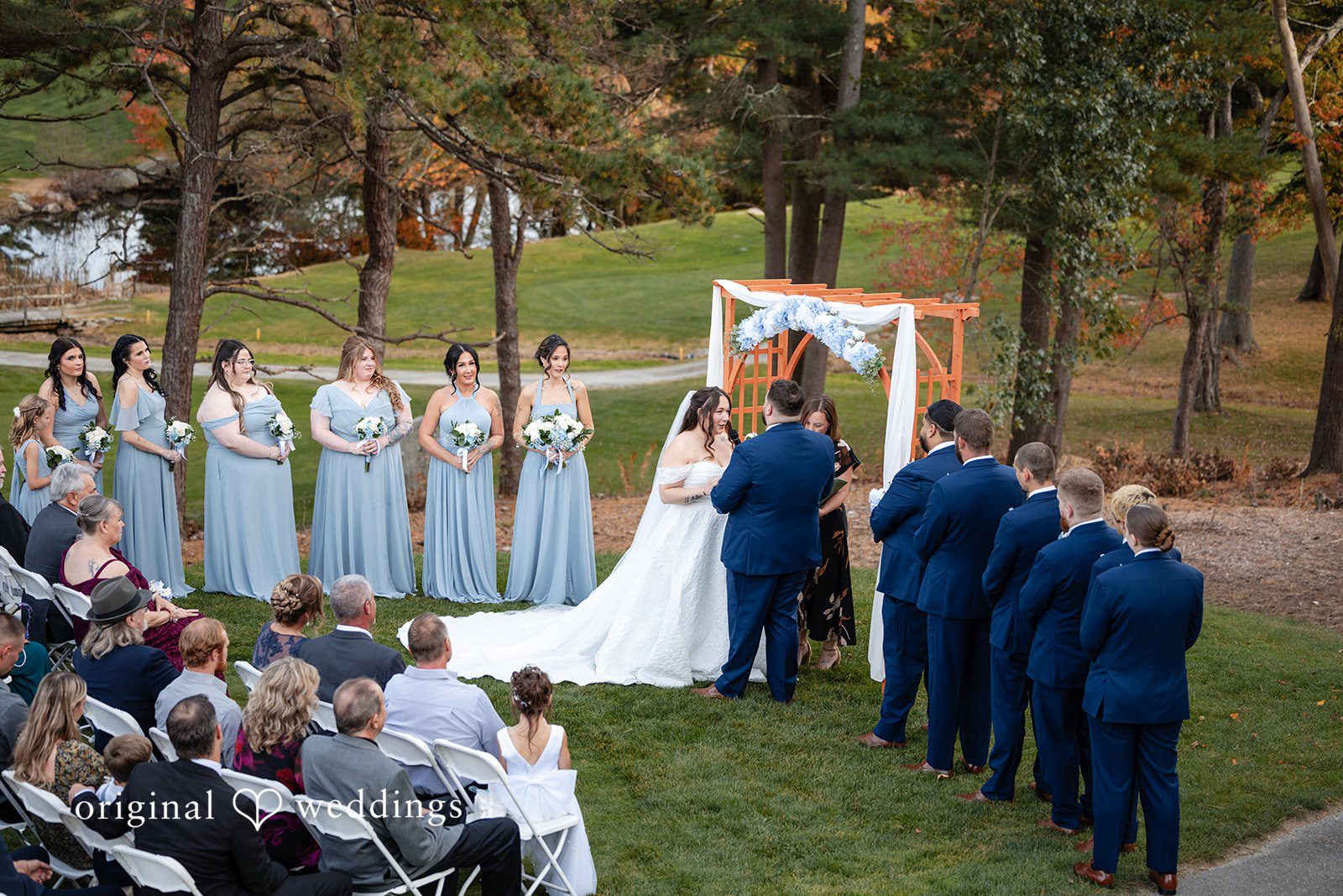 Wide view of the outdoor ceremony at Berlin Country Club