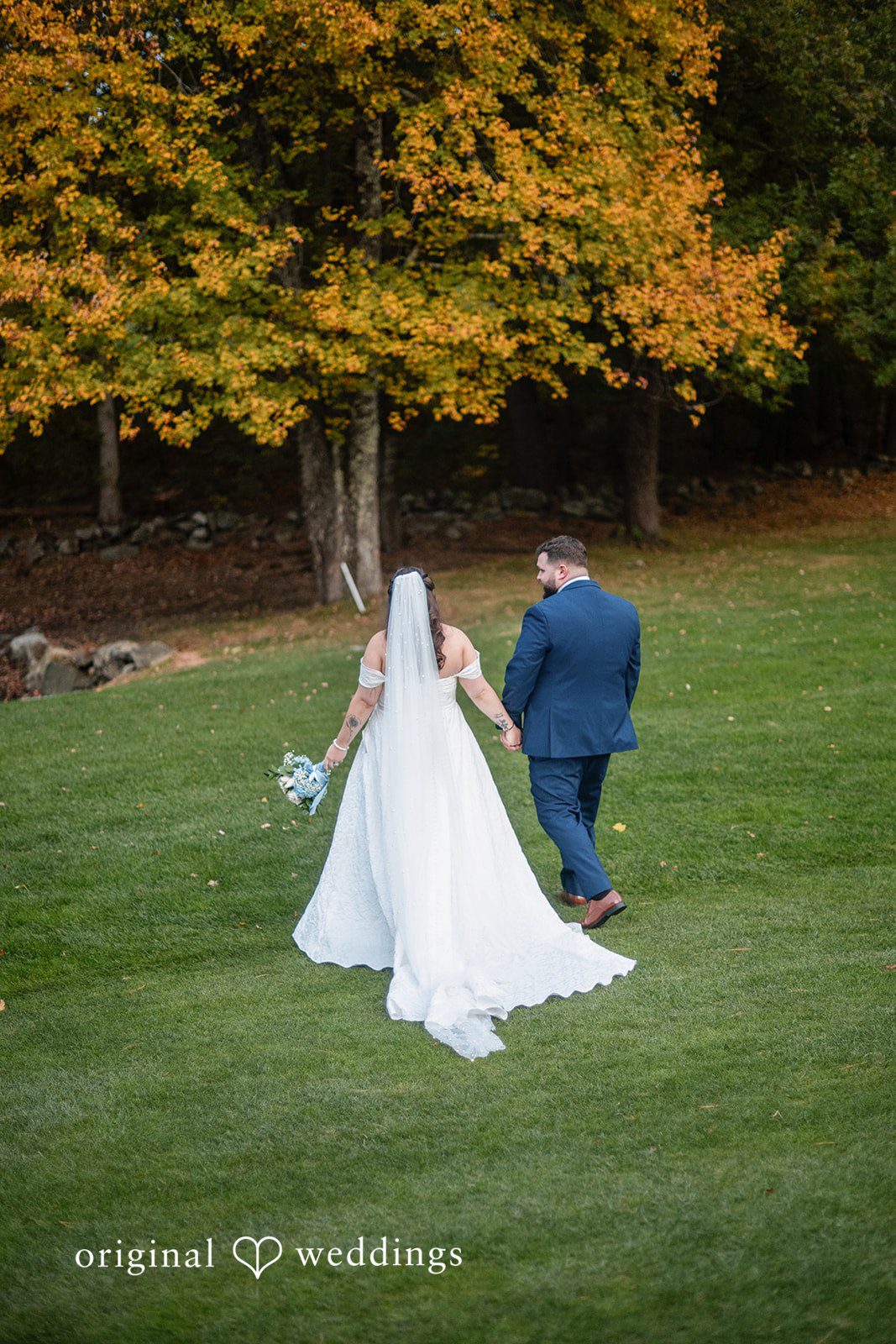 Bride walking up to the groom for the first look