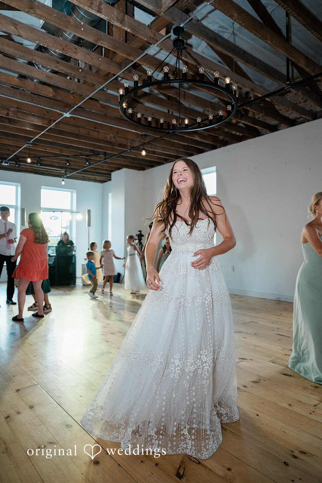 The bride shows deep excitement