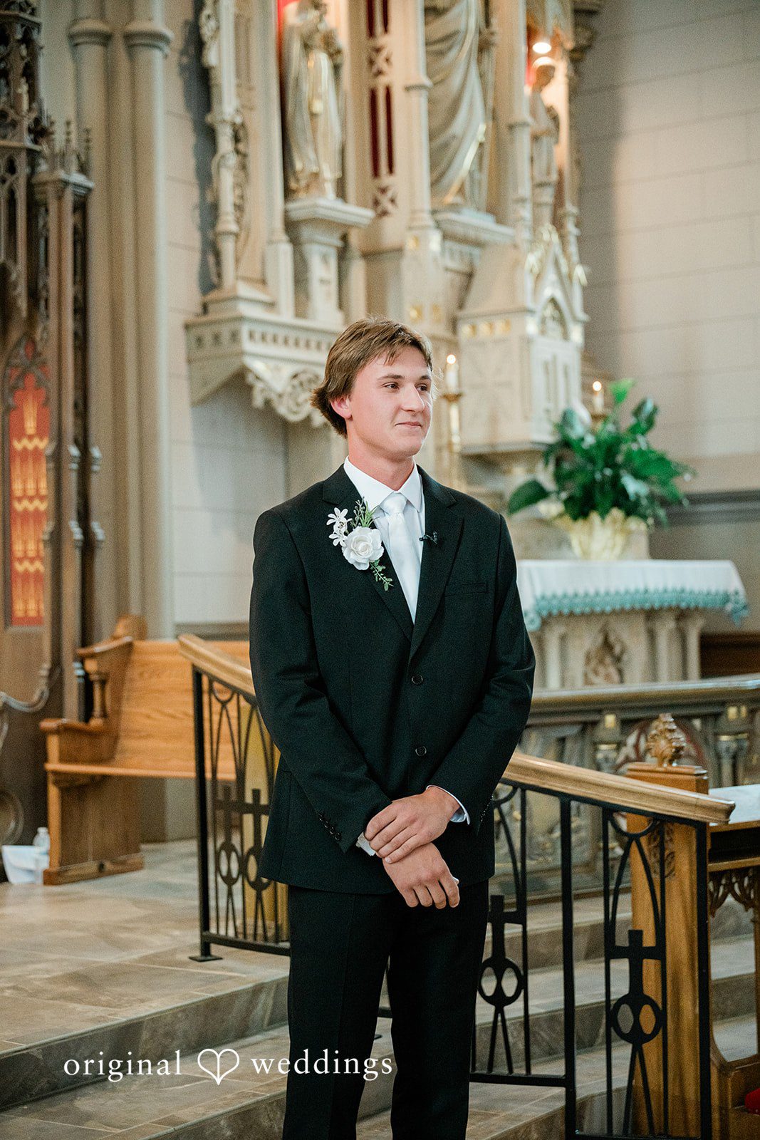 The groom anticipates the bride