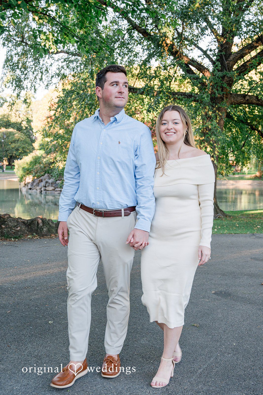 October 06, 2026 – Alice & Austin – (ID-6084) Alice and Austin standing together on a garden path at Boston Public Garden