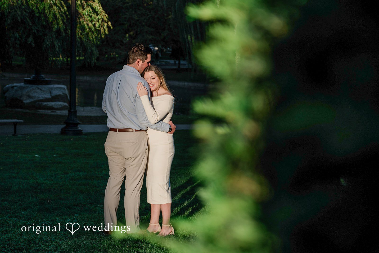 October 06, 2026 – Alice & Austin – (ID-6084) Couple embracing in the shade at Boston Public Garden