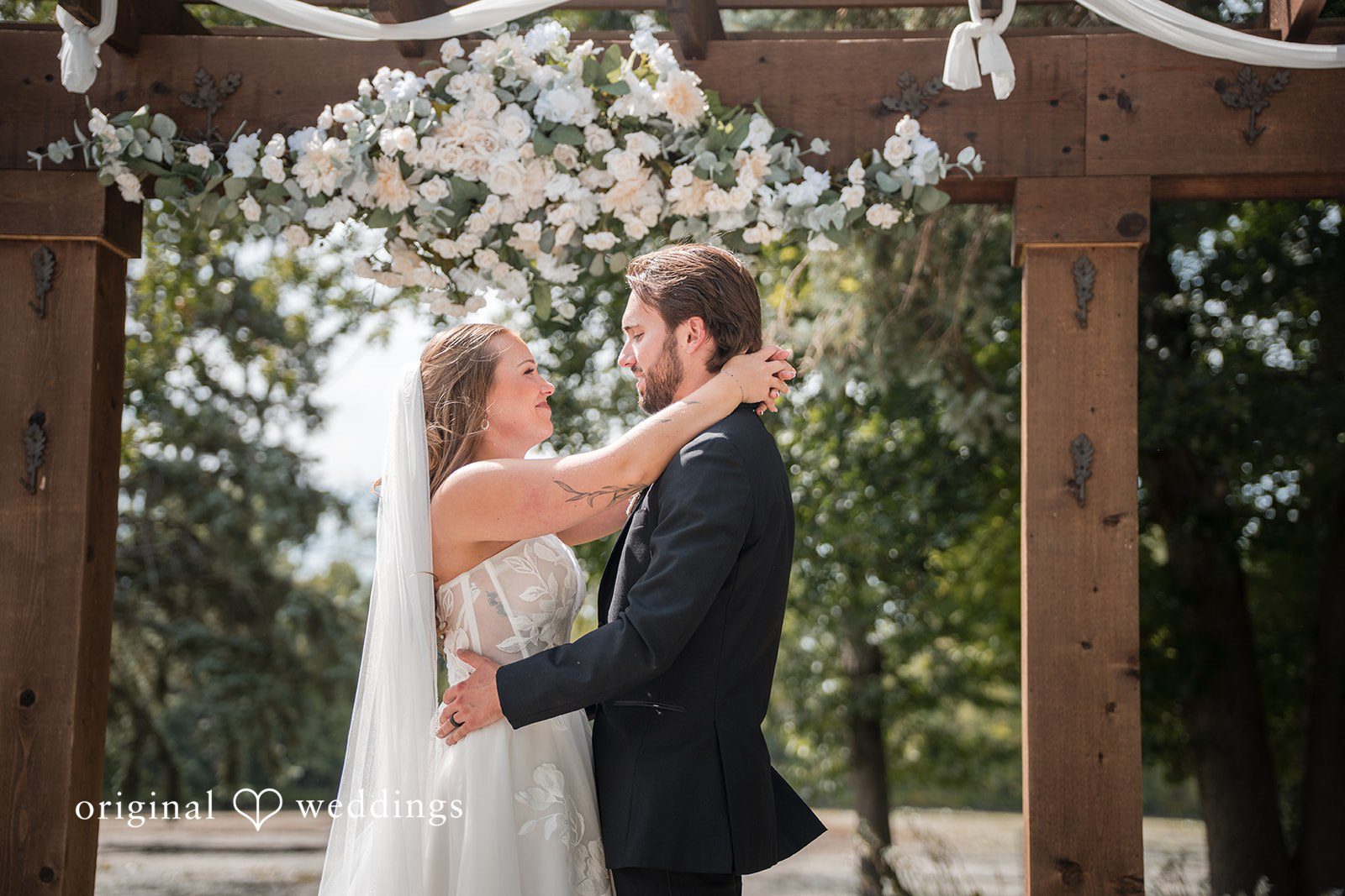 Couple under the pergola