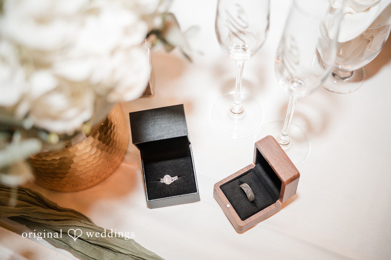 Wedding rings in a box