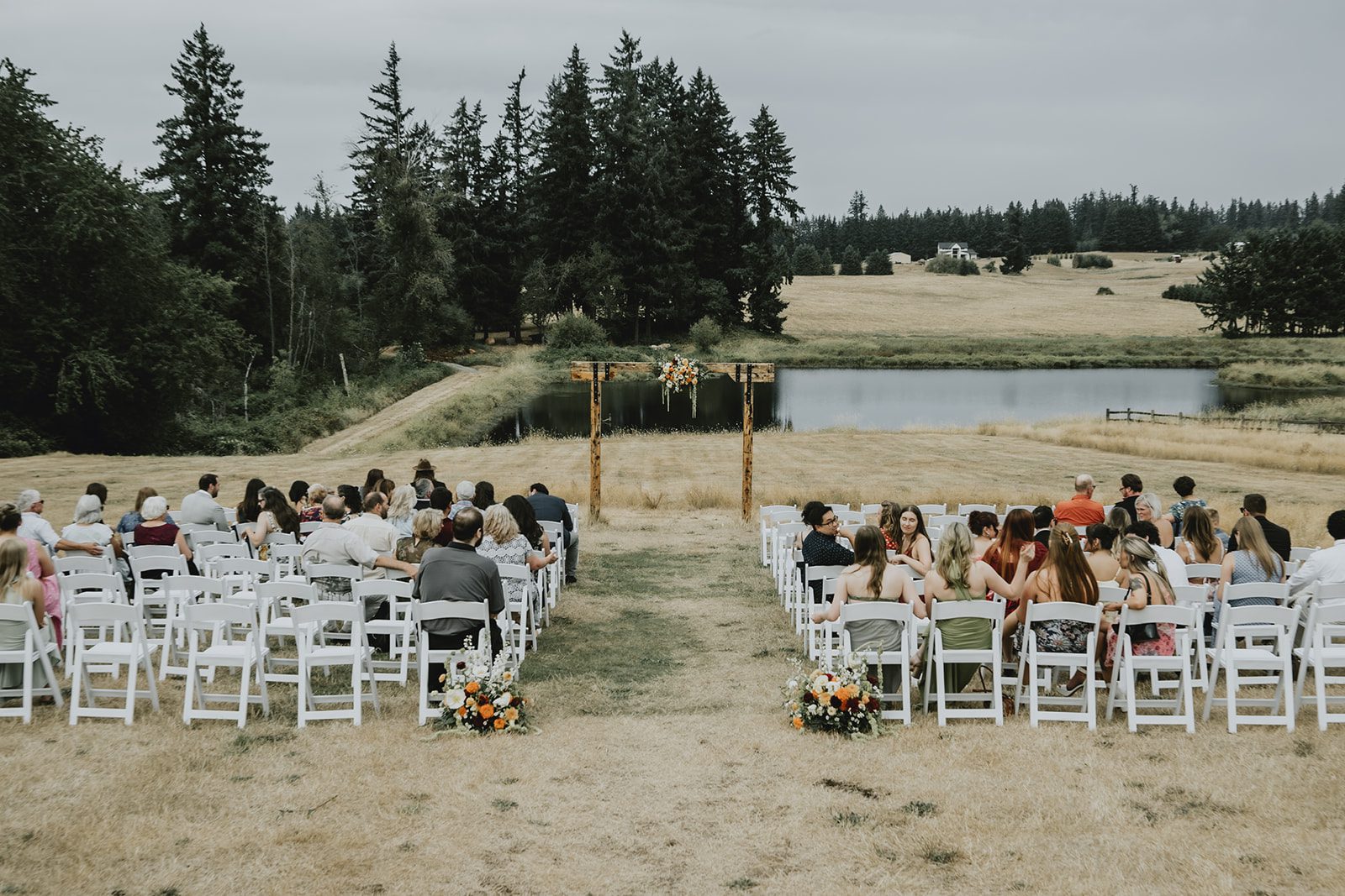 Ceremony seating in the field at Brightwater Weddings & Events