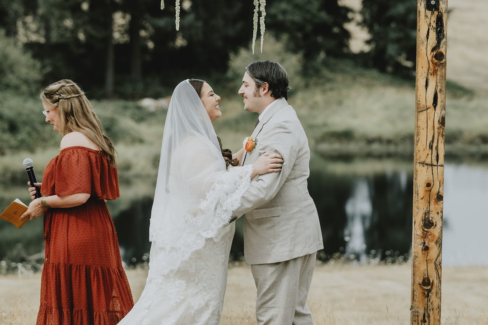 Bride and groom during the vows