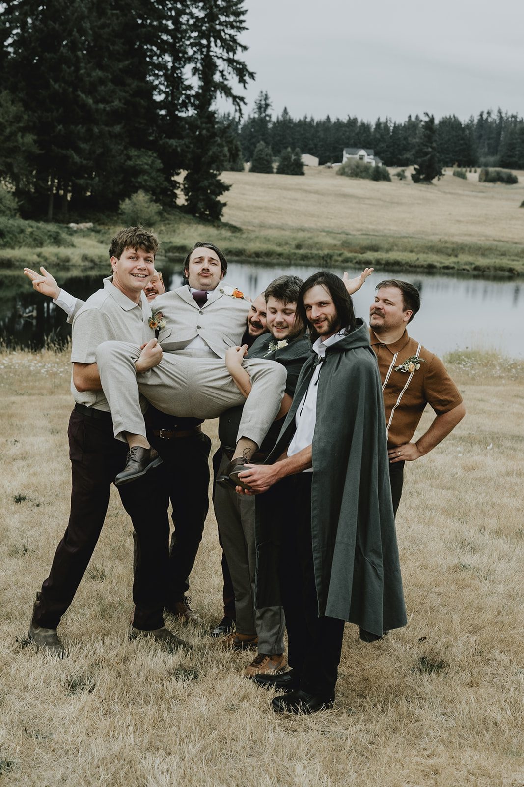 Groomsmen having fun