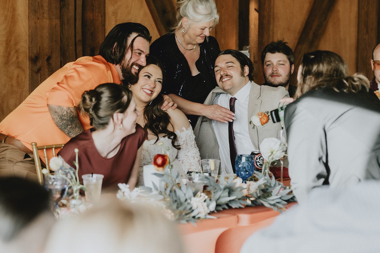 Guests celebrating at the table