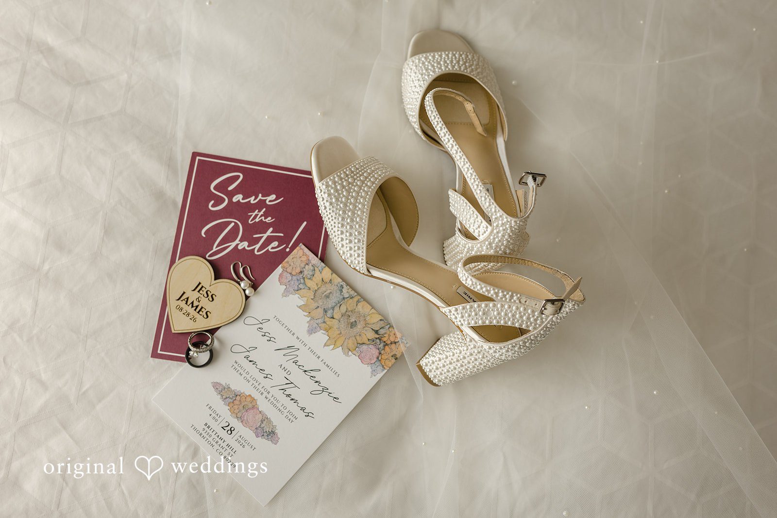 Jessica + James Wedding shoes and IV