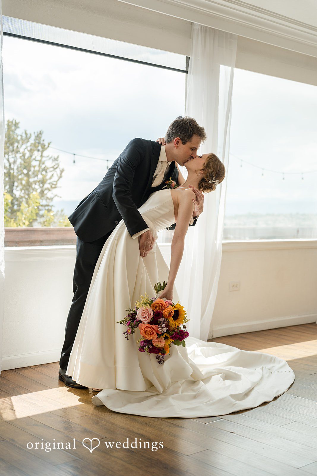 Jessica + James The couple shares a romantic kiss