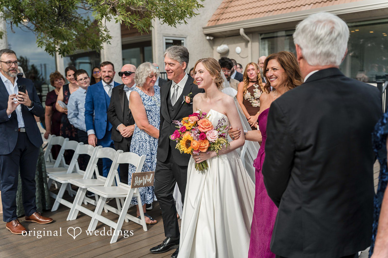 Jessica + James The bride walks down the aisle