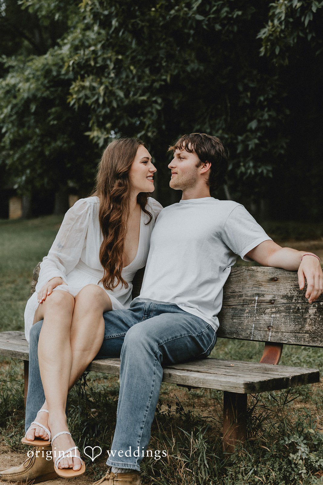 A romantic portrait of the couple