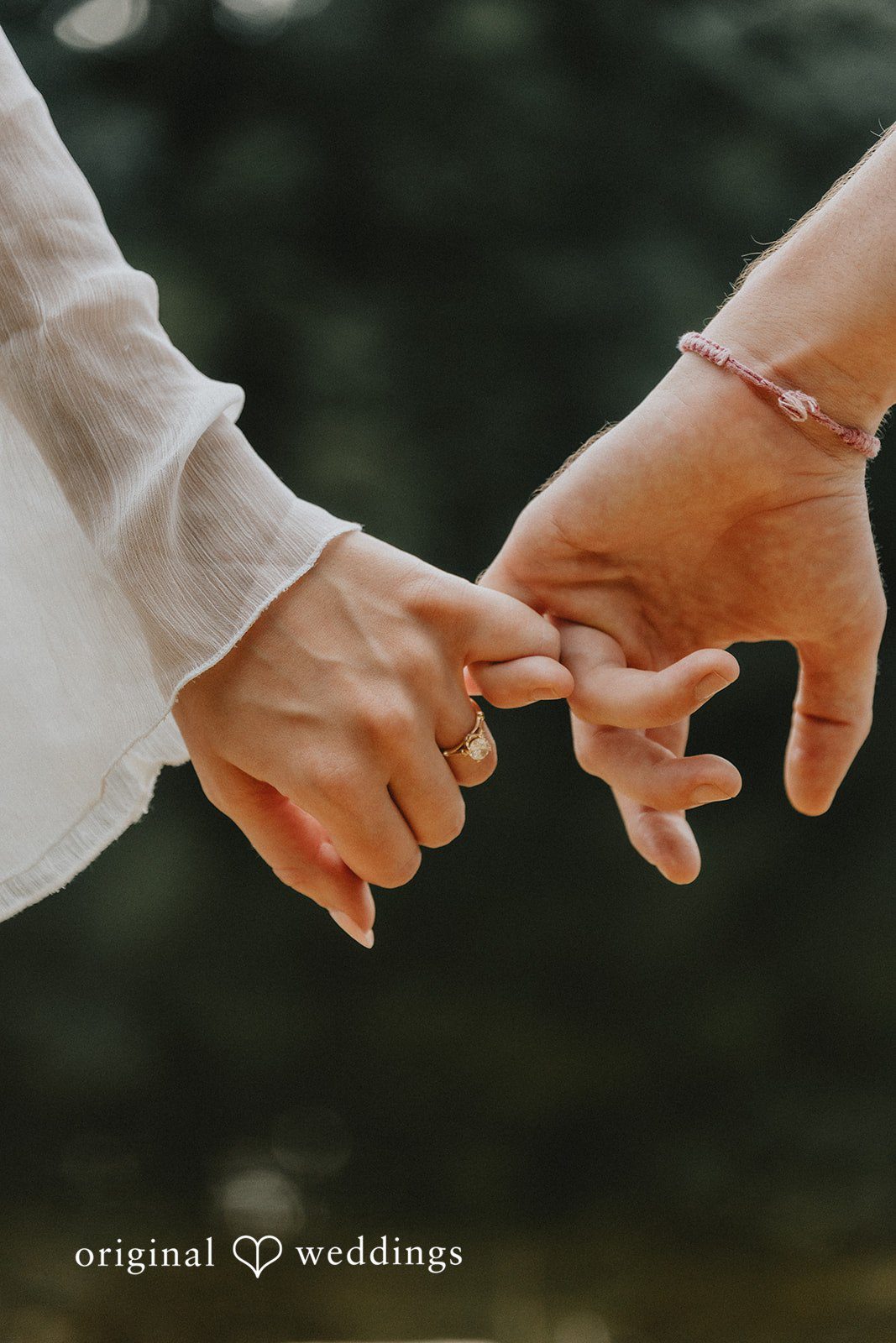 A close-up shot of the couple