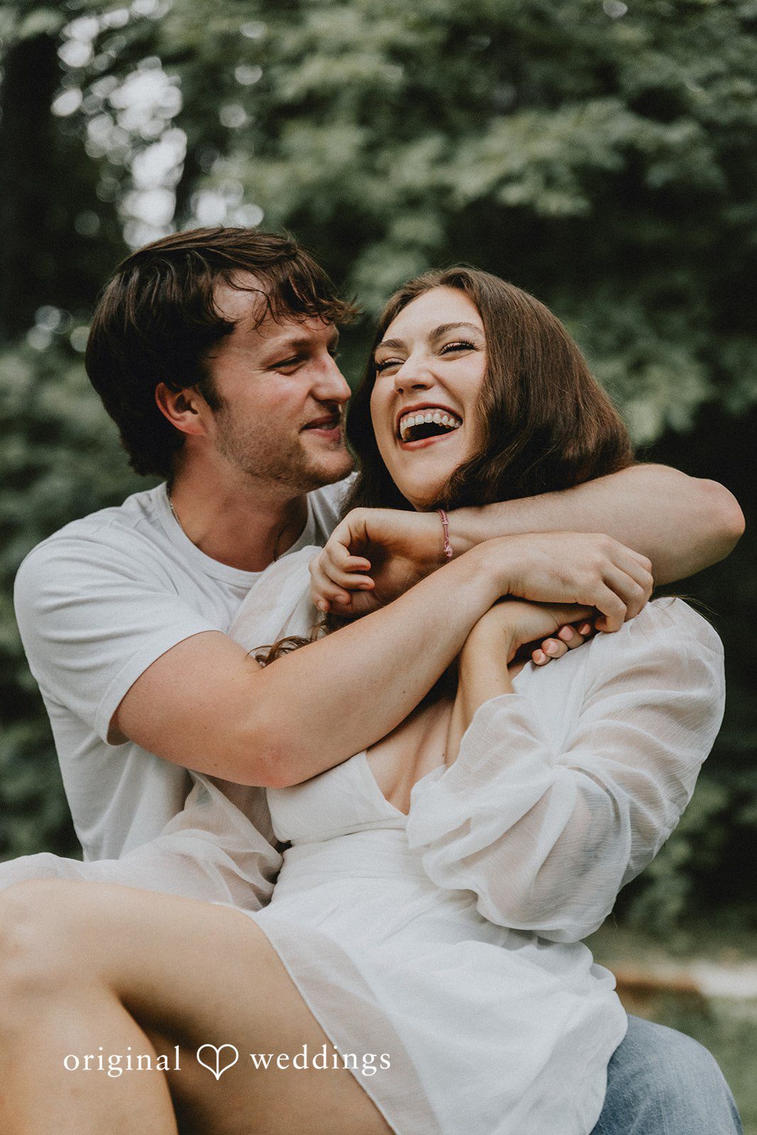 A romantic portrait of the couple