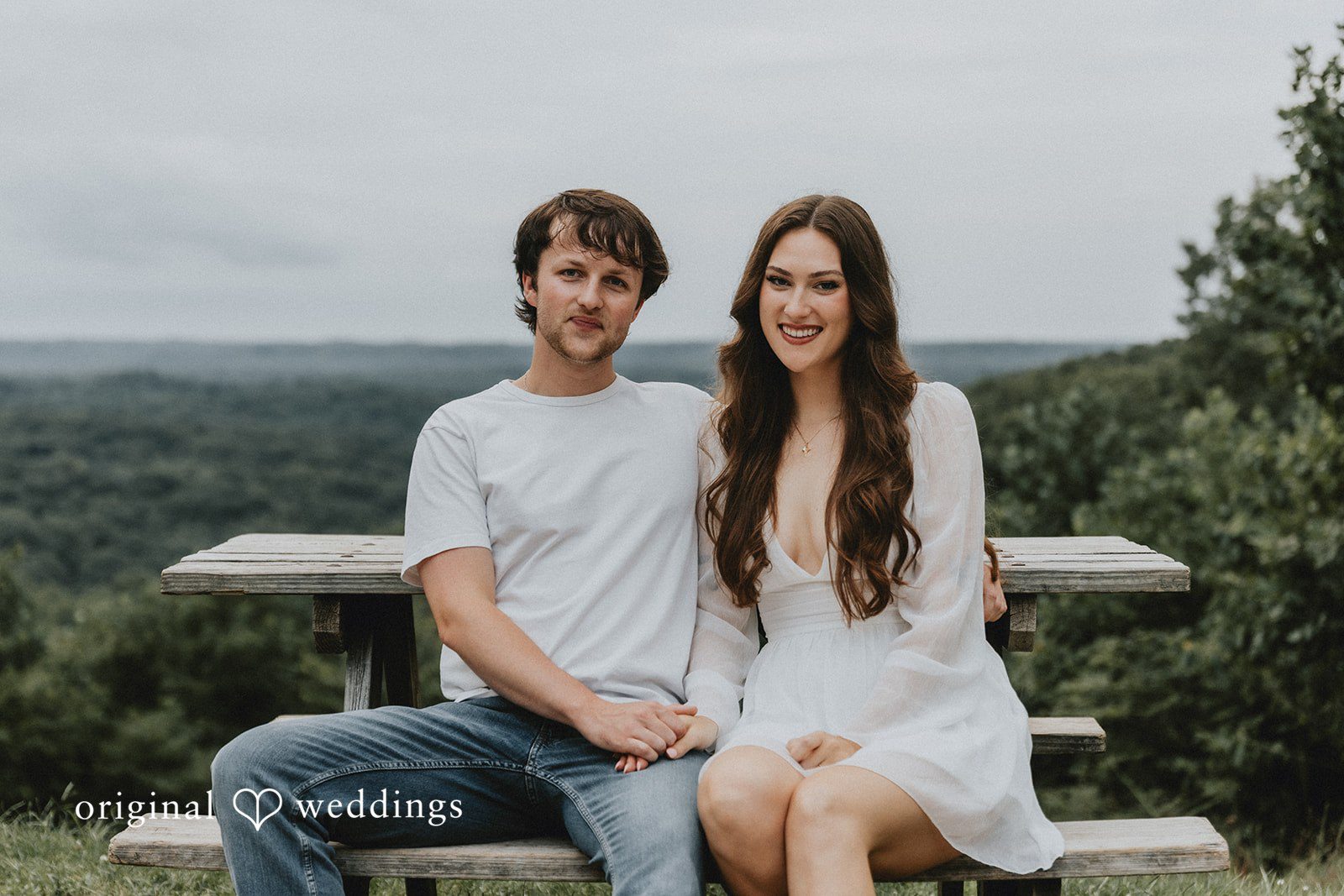 Our Indianapolis engagement photographer at Original Weddings captured a stunning portrait of the couple at the Brown County State Park