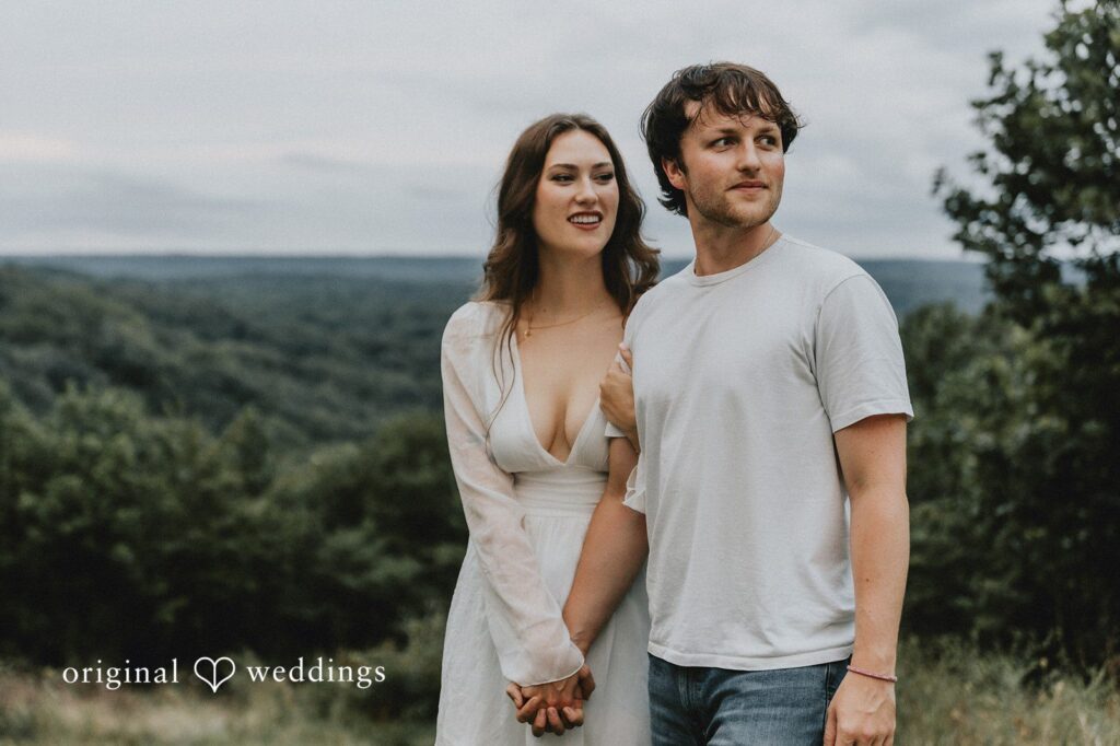 Our Indianapolis engagement photographer at Original Weddings captured a stunning portrait of the couple at the Brown County State Park
