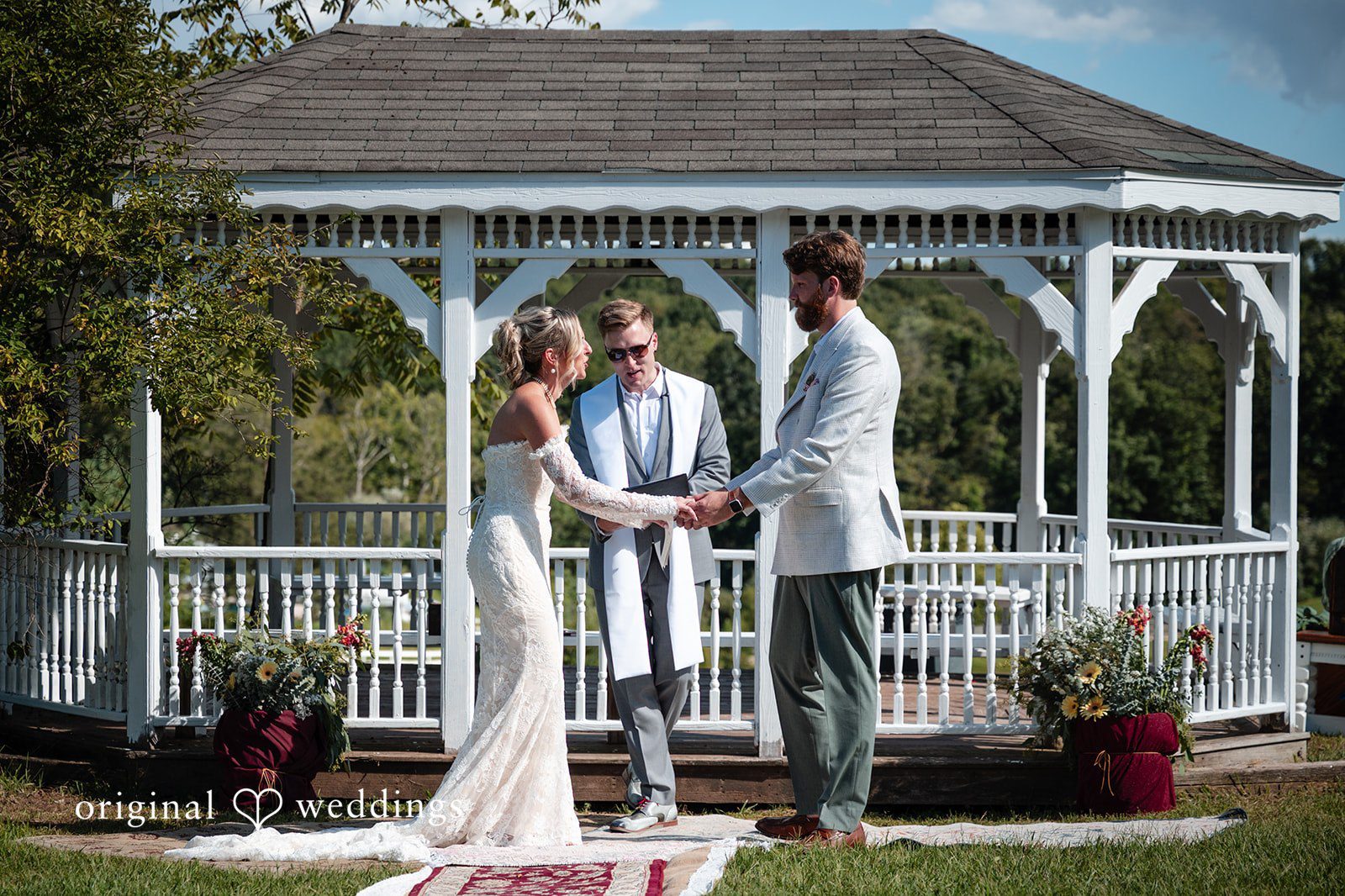 Ceremony at the white gazebo