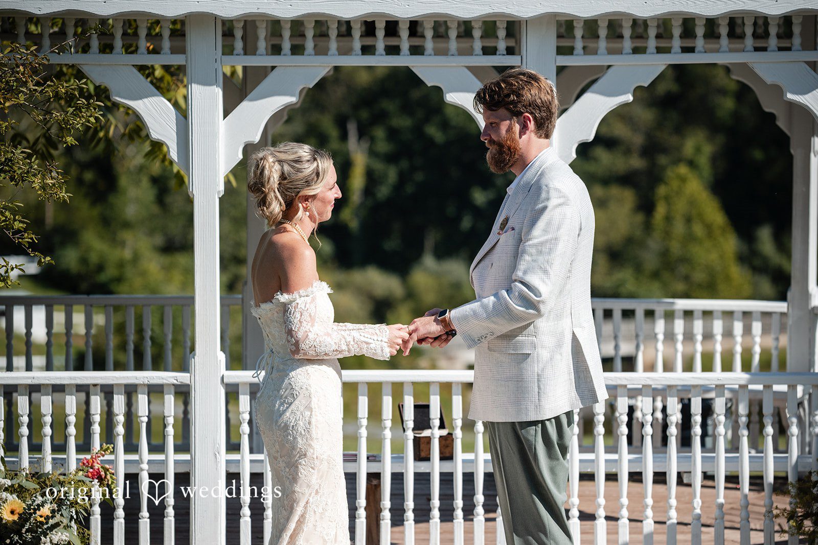Couple exchanging vows