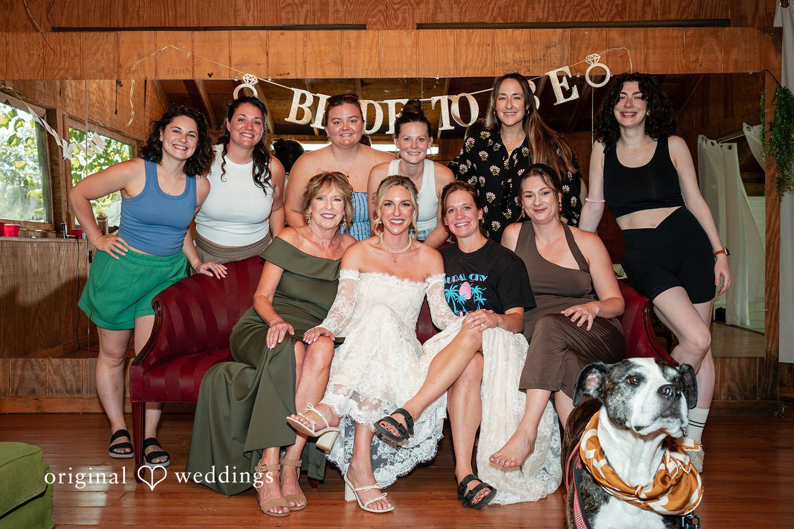 Couple with friends and their dog at Camp Kweebec