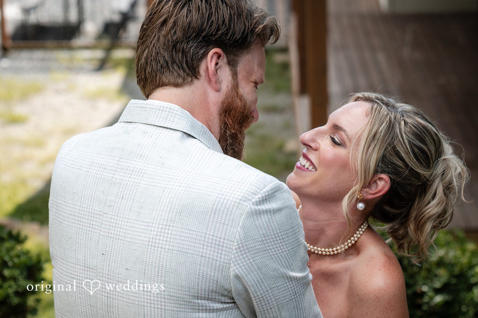 Bride's reaction during the first look