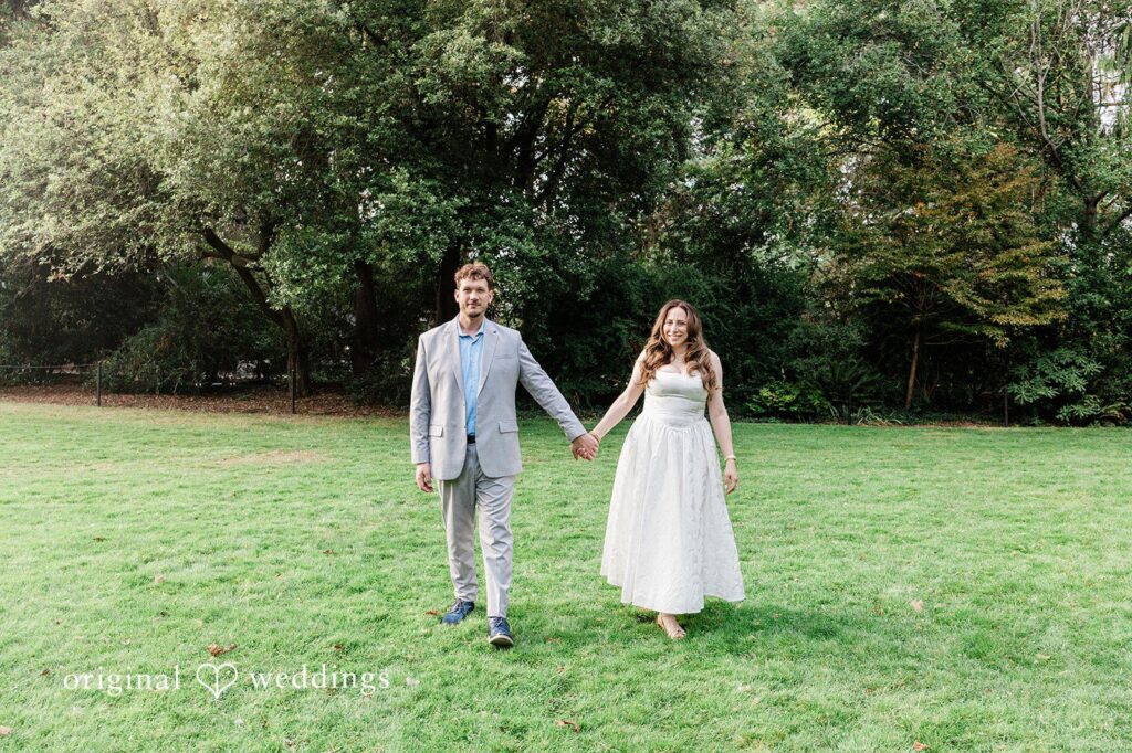 Rachel + Neil Our Seattle engagement photographers at Original Weddings captured the couple taking a walk through the field at Carl S. English Jr. Botanical Garden