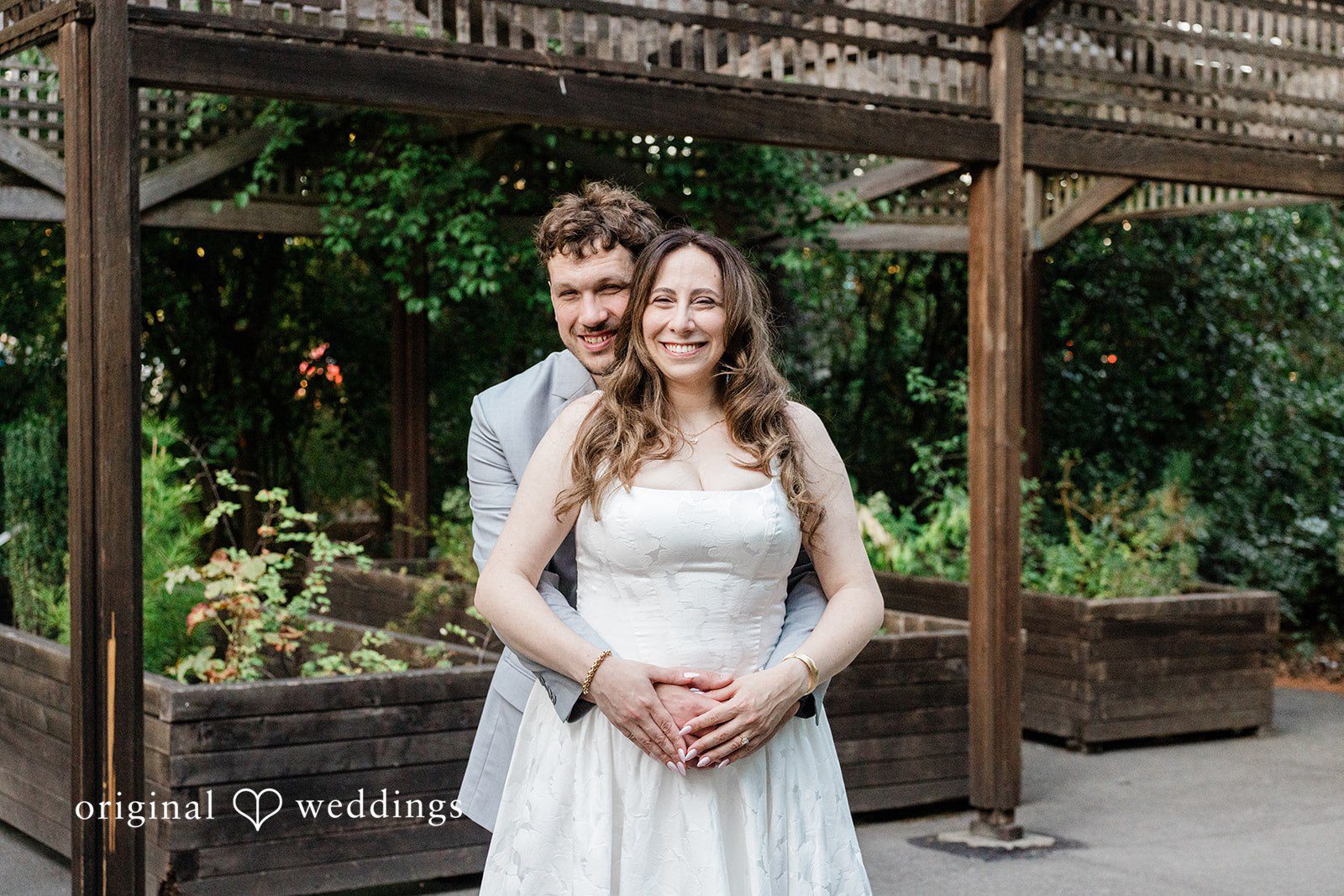 Rachel + Neil A stunning portrait of the couple at Carl S. English Jr. Botanical Garden
