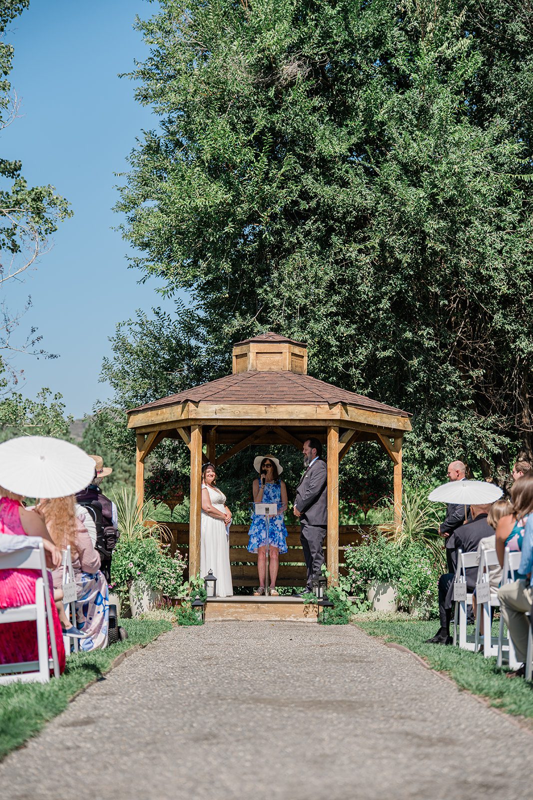 chatfield-farms-airy-denver-june-logan-003-19 Gazebo surrounded by gardens at Chatfield Farms