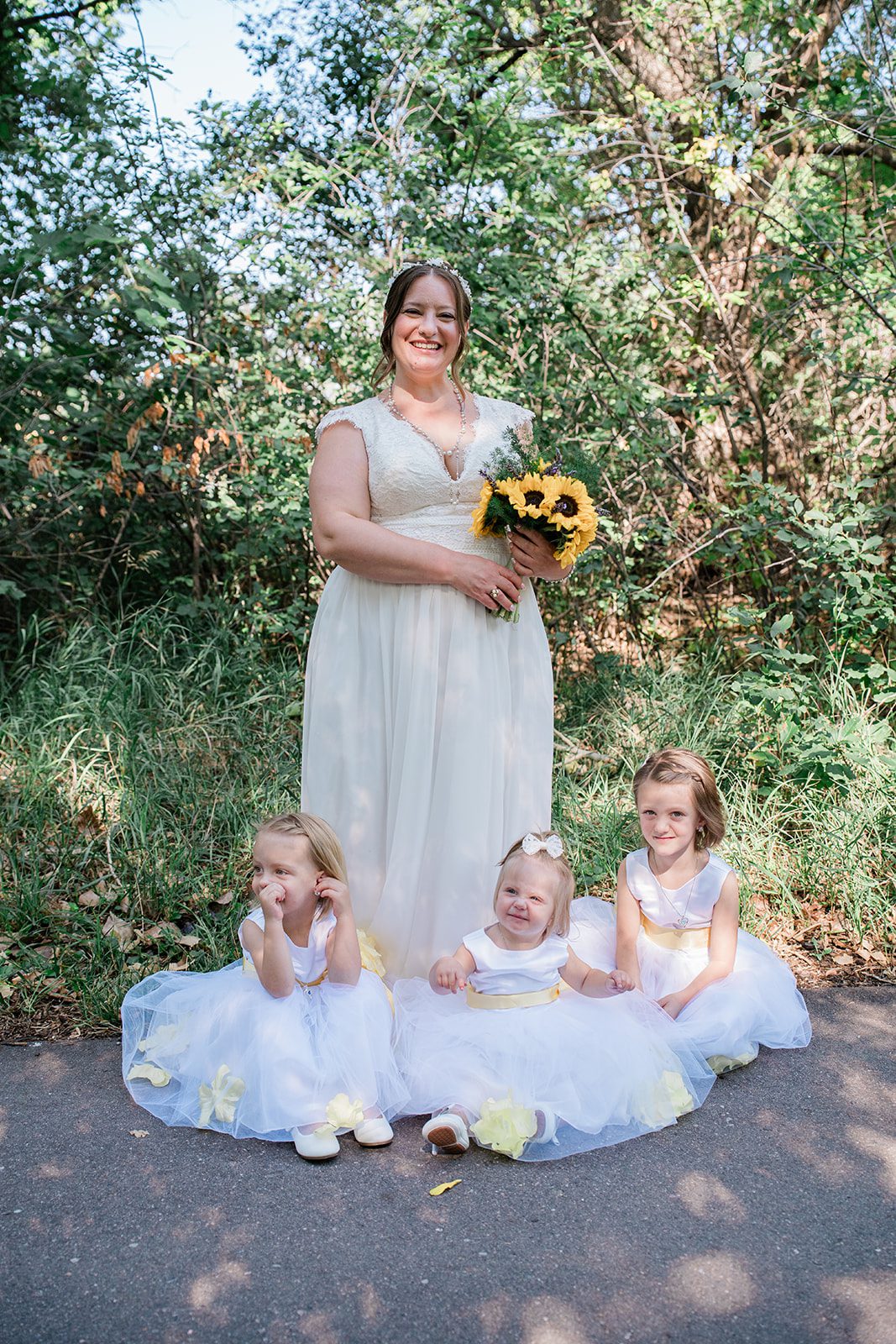 chatfield-farms-airy-denver-june-logan-005-26 Bride with the little ones before the ceremony