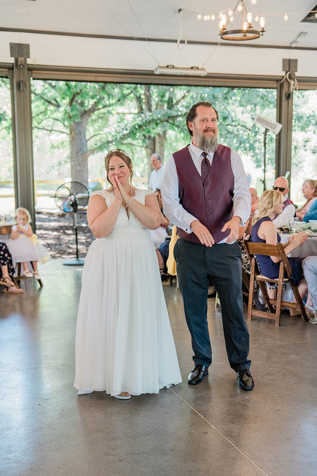 chatfield-farms-airy-denver-june-logan-033-09 Newlyweds dancing with family and friends