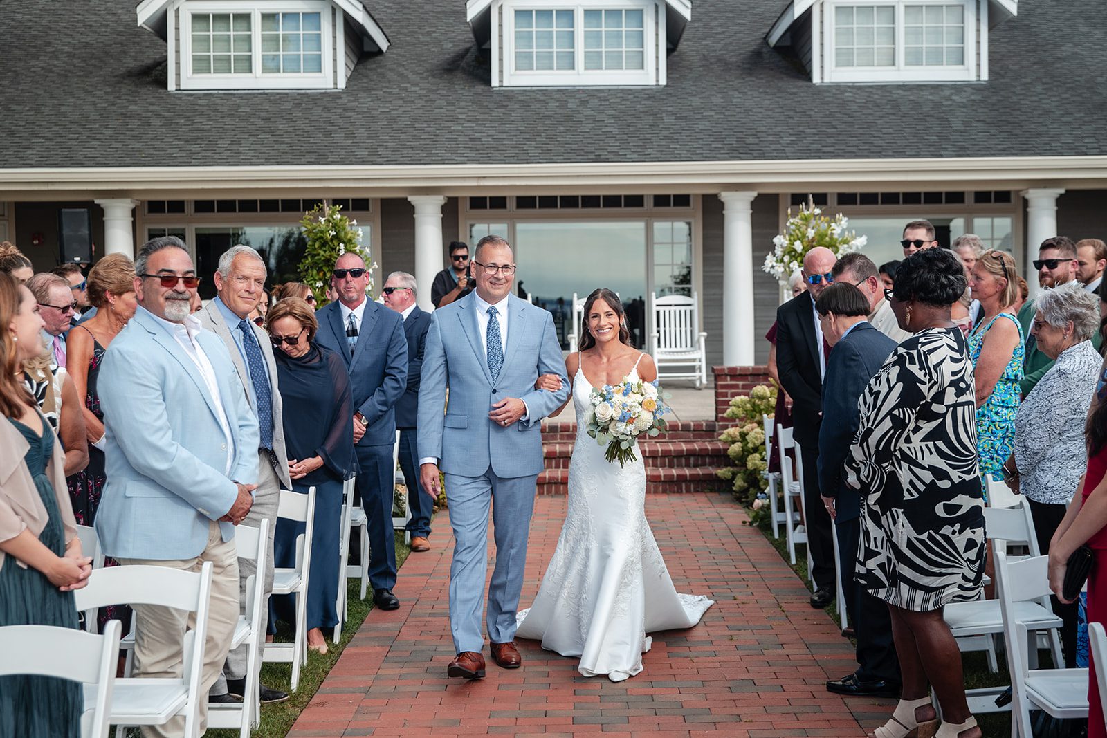 chesapeake-bay-beach-club-timeless-baltimore-kelsey-tom-016-23 Guests gathered for the waterfront ceremony