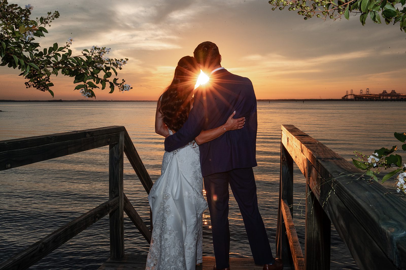 chesapeake-bay-beach-club-timeless-baltimore-kelsey-tom-035-27 Couple at sunset on the deck