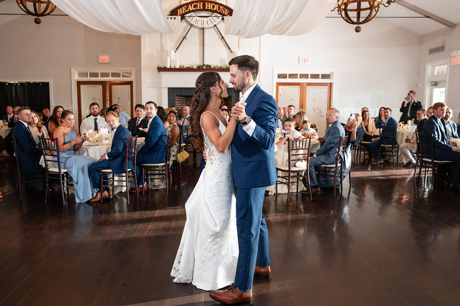 chesapeake-bay-beach-club-timeless-baltimore-kelsey-tom-046-09 Couple sharing their first dance at Chesapeake Bay Beach Club