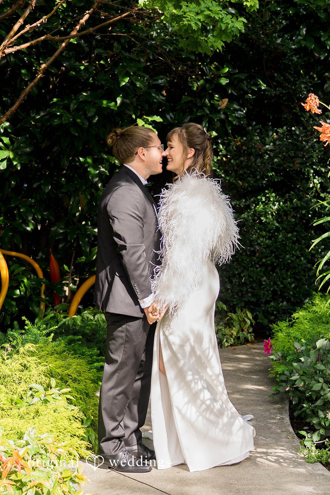 David + Lauren Our Seattle wedding photographers captured a romantic portrait of the couple