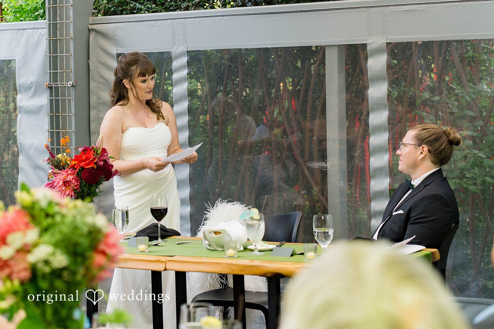 David + Lauren The bride reads her vows to the groom